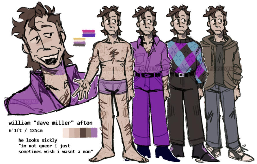 personal design based off the fnaf character "william afton"
